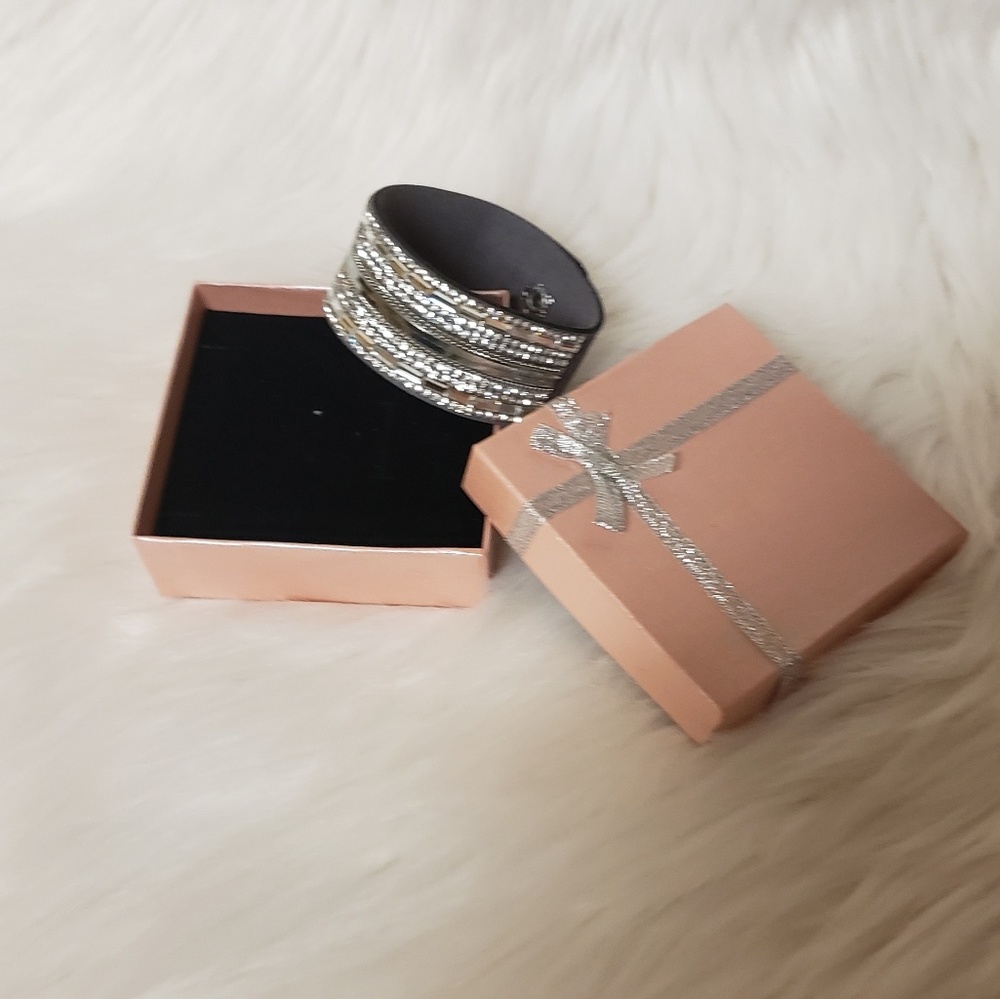 Faux Suede Bracelet With Bling; Stylish Bracelets